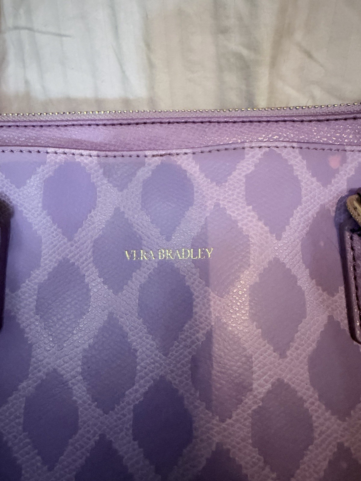 Vera Bradley Emma Satchel Ikat Diamonds Lilac, Sycamore Collection