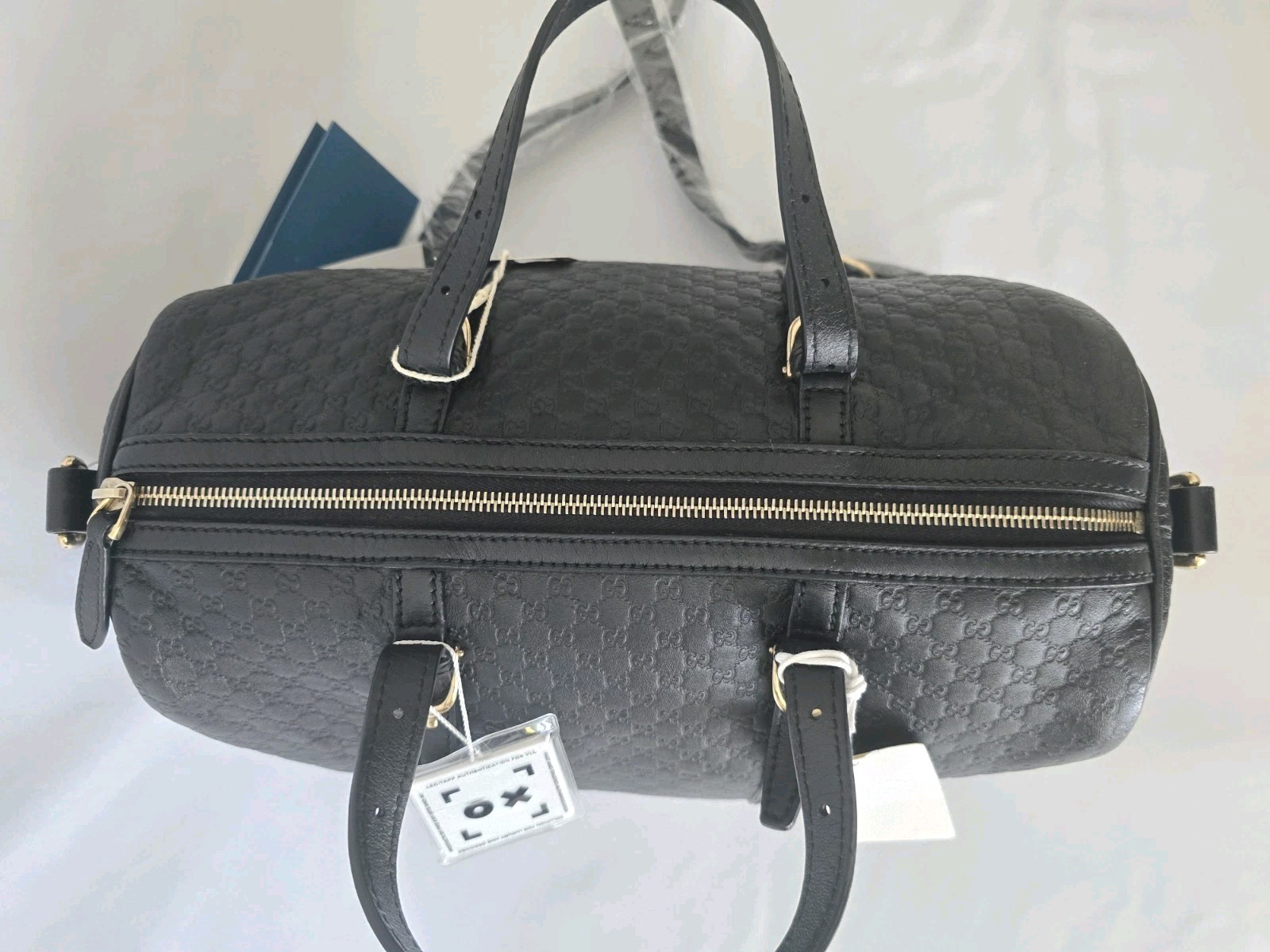 Gucci Microguccissima Black Leather Shoulder Bag Boston Satchel Crossbody