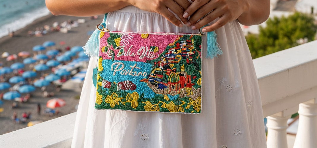 ANTICA SARTORIA 2026 BEADED PURSE DOLCE VITA POSITANO NWT