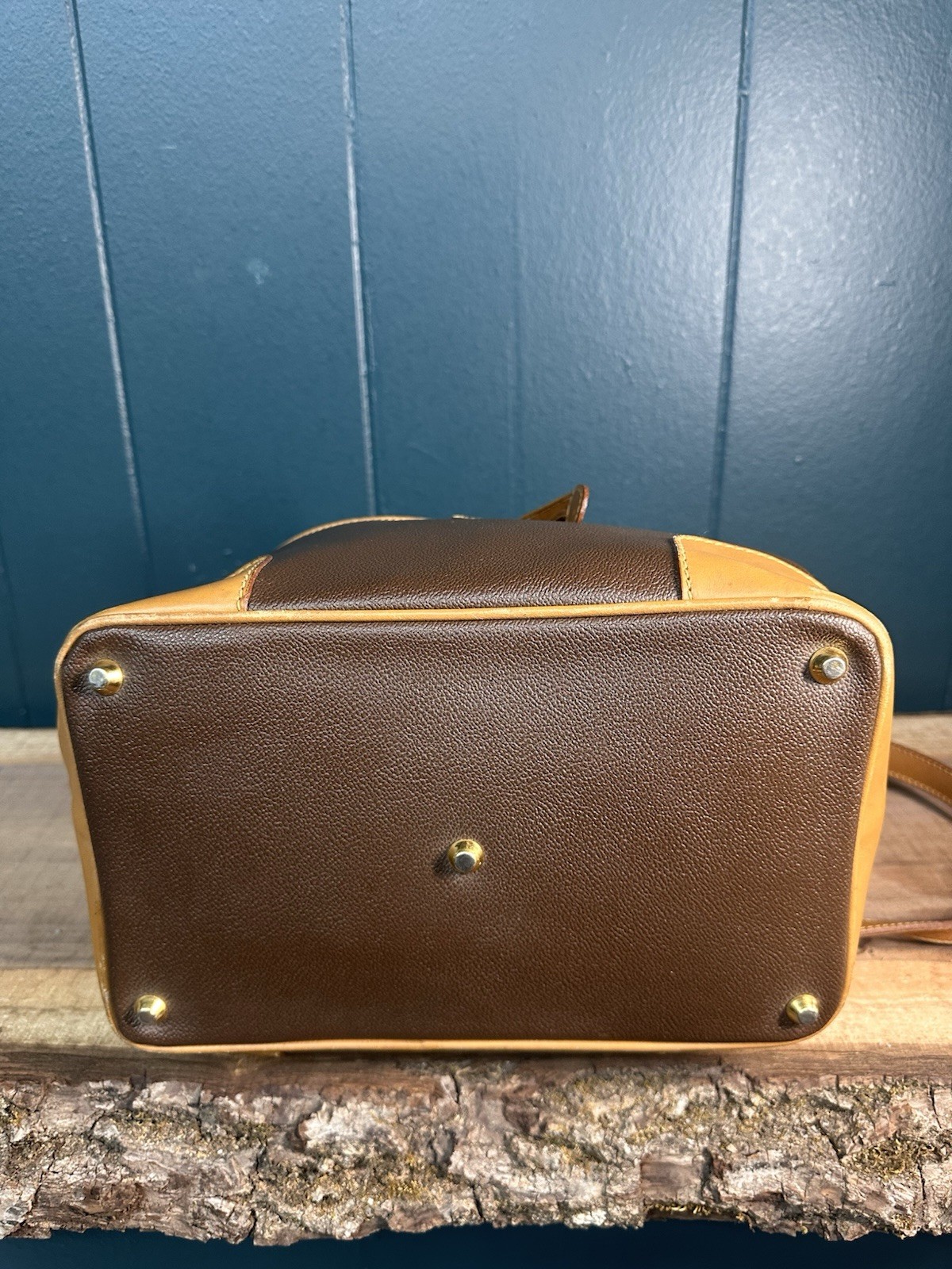 Vintage Trussardi Collezione Crespo Bucket Bag Brown Leather Italy