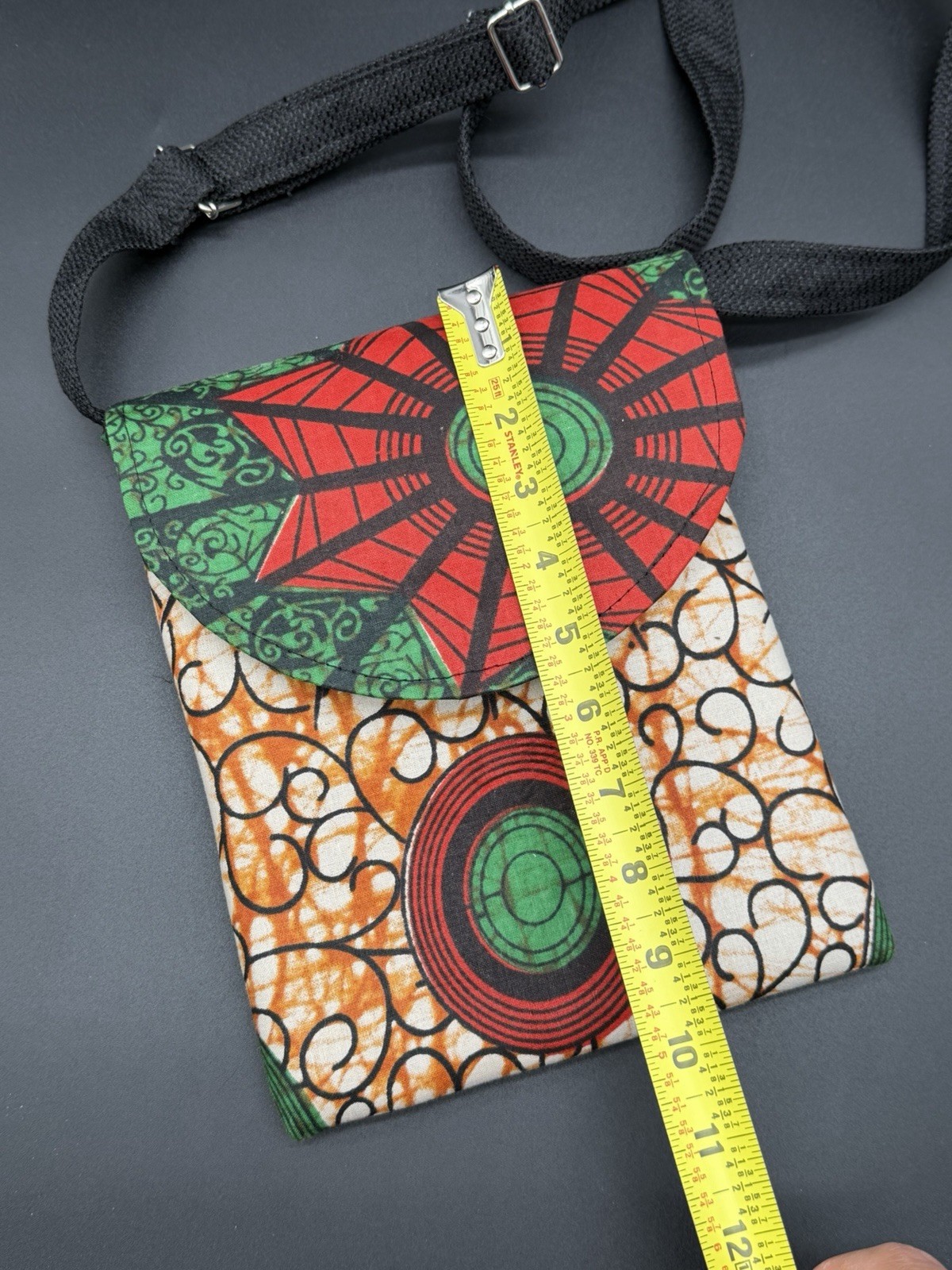 Handcrafted African Print Crossbody Bag Small Purse Adjustable Strap Colorful