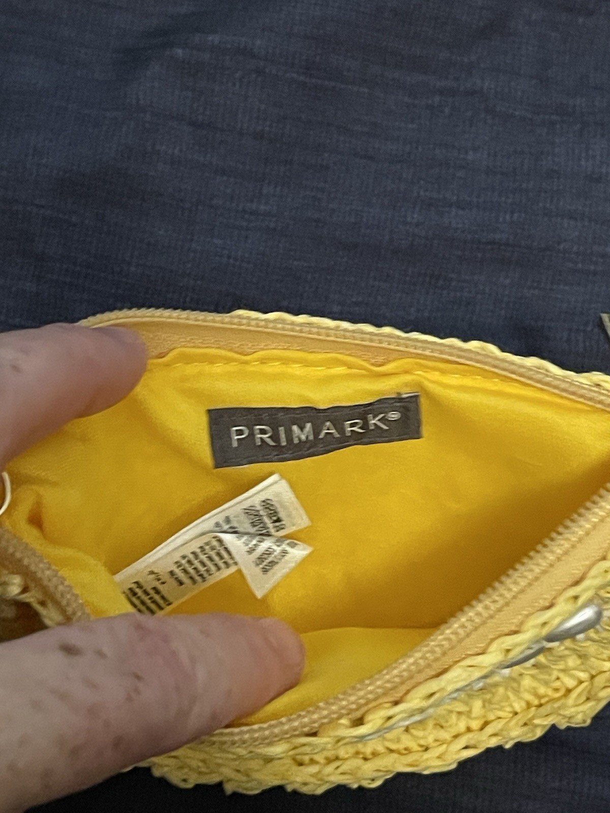 Primark Yellow Lemon Slice Coin Purse Bag Charm Zipper Top NEW