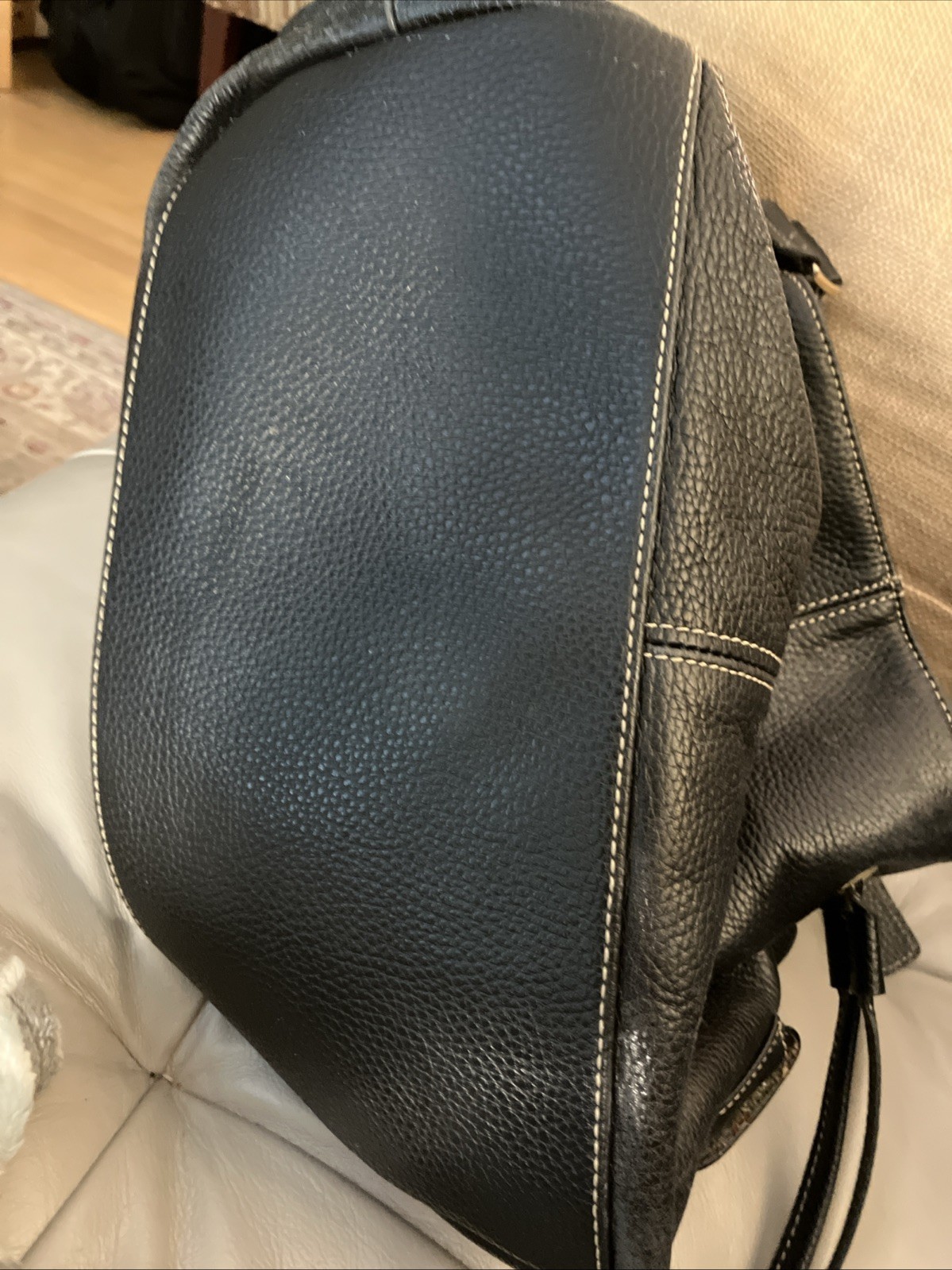 Maxx New York Black Pebbled Leather Shoulder Bag Paisley Lining, Gold Hardware