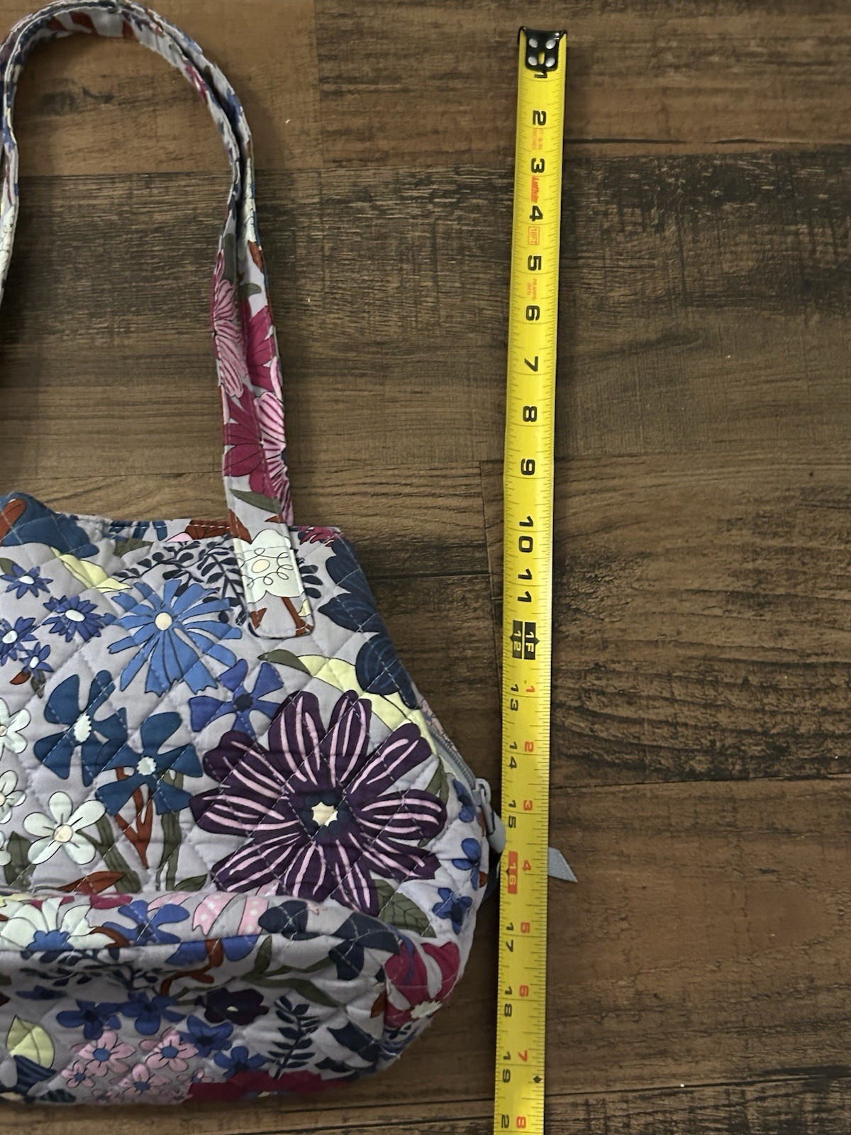 Vera Bradley Triple Compartment Shoulder Bag Purse Mural Garden Purple Preowned