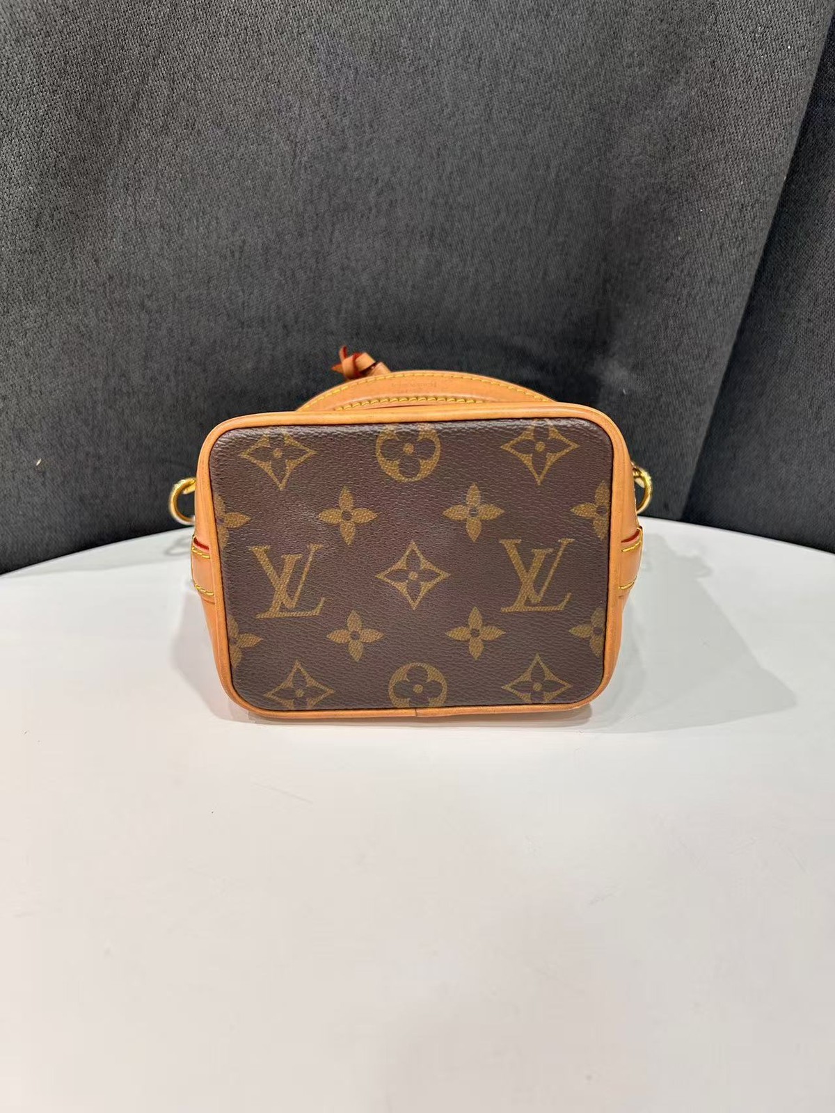 Authentic Louis Vuitton Nano Noé Monogram Canvas Mini Bucket Bag France