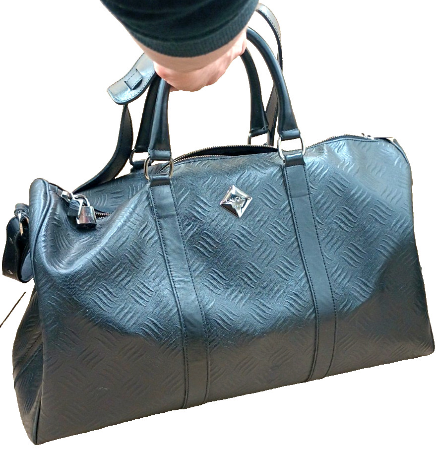 Excellent LALIQUE Black Diamond Plate Weekender Duffle Bag