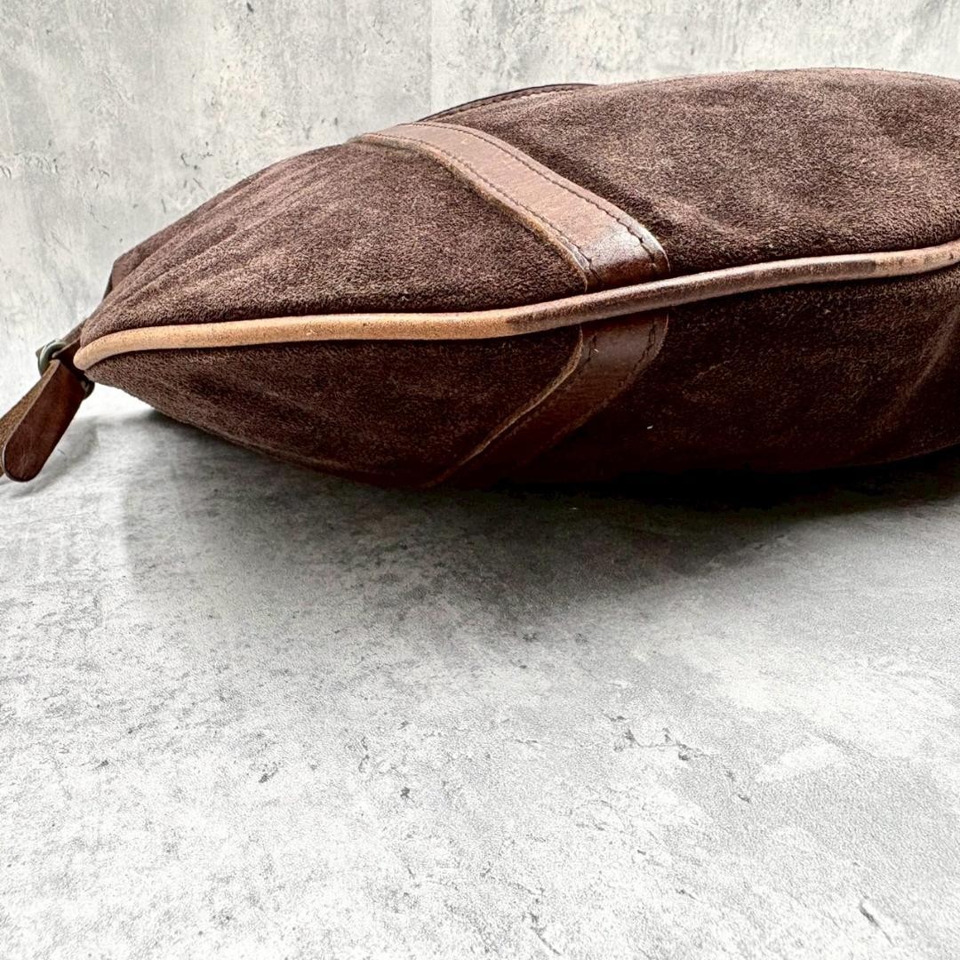 Ralph Lauren Vintage Suede Leather Shoulder Bag Brown Y2K Archive Authentic