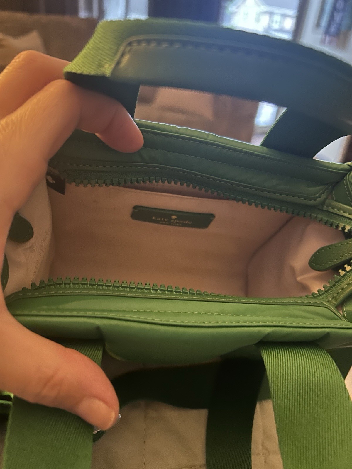 KATE SPADE KIP PUFFY MINI TOTE GREEN BEAN KM668 NWT $319