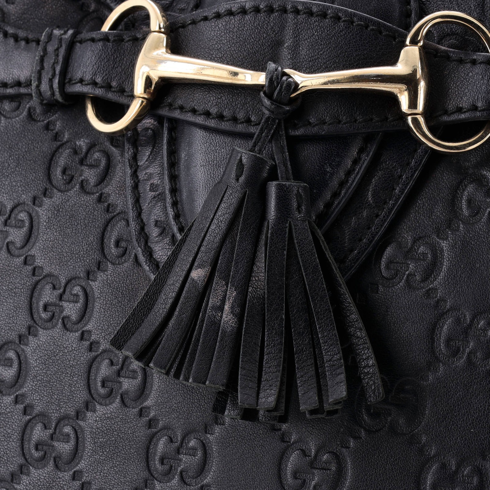 Gucci Emily Chain Flap Shoulder Bag Guccissima Leather Large
