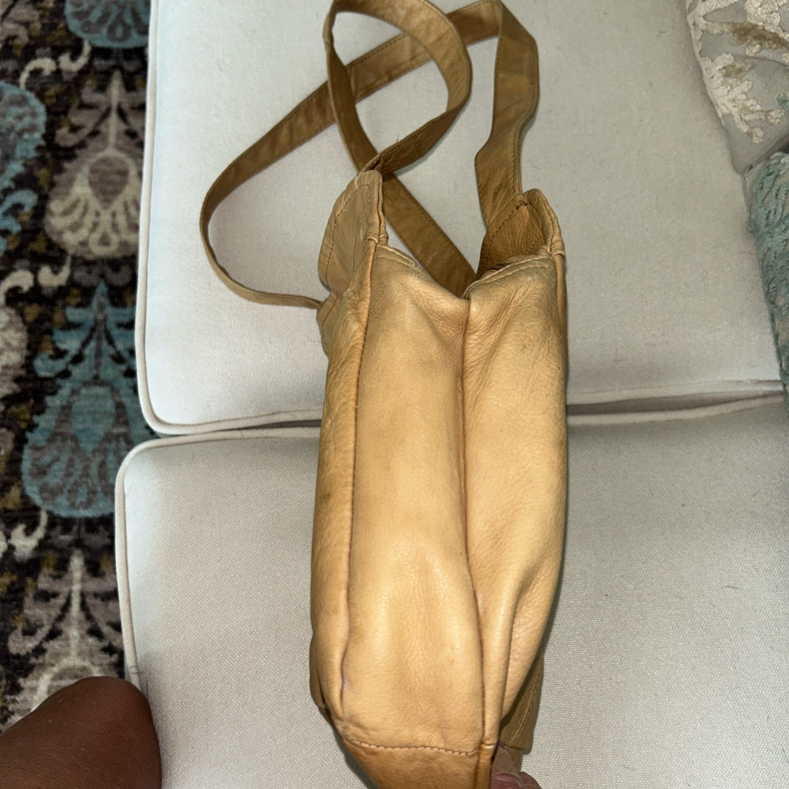 Coronado Leather Concealed Weapon Carry Tan Shoulder Bag 10×7 Inch