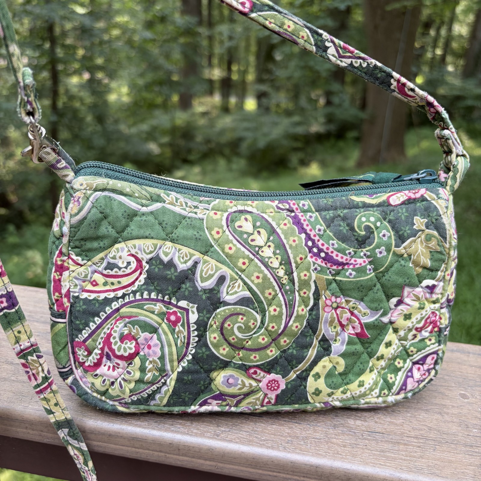 Vera Bradley Small Crossbody Purse Chelsea Green Retired Fall 2005