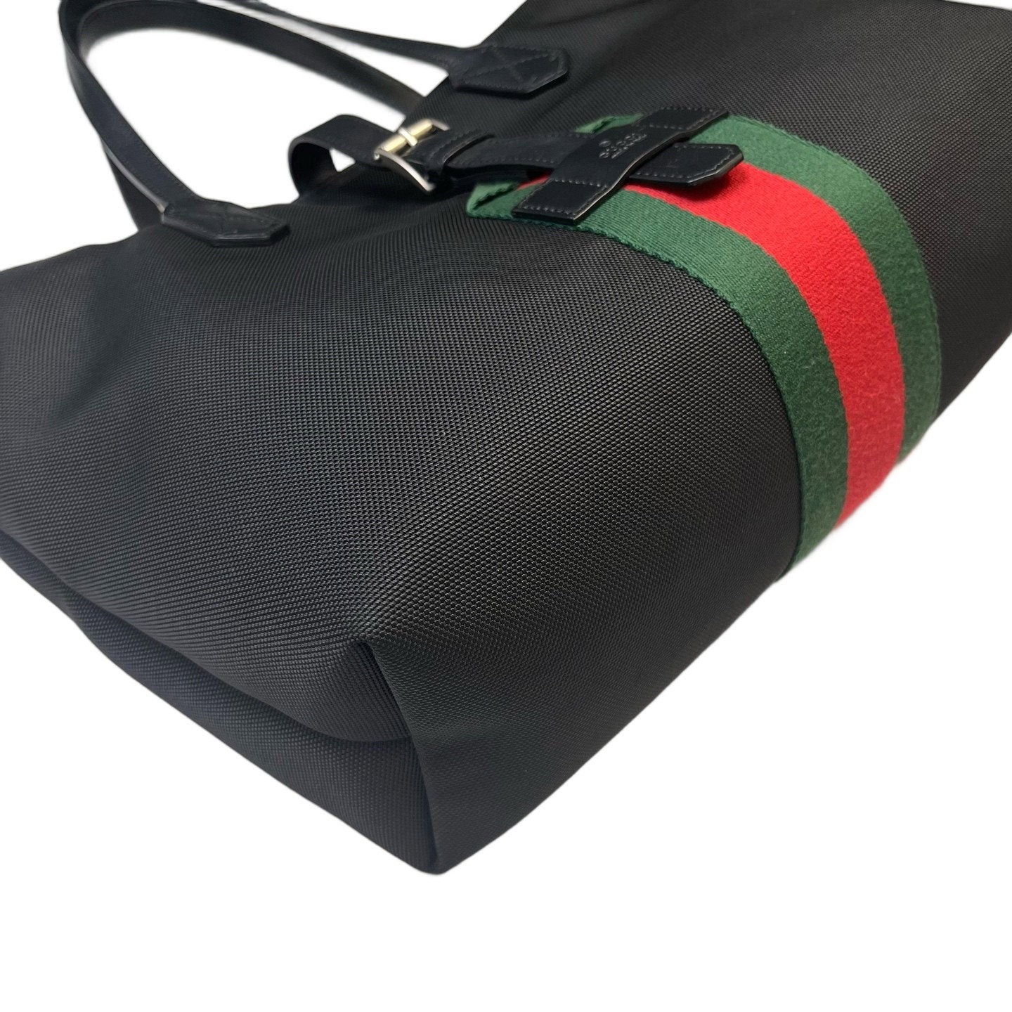 Gucci Web Tote Bag Black Red Green Canvas (sa060226b5r)
