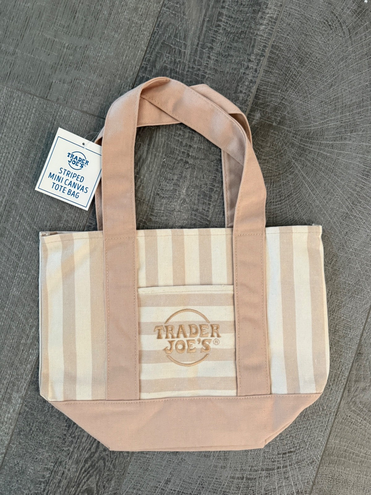 Trader Joe’s Mini Pastel Striped Tote Bag/Set oF 4 or 1 YOUR CHOICE