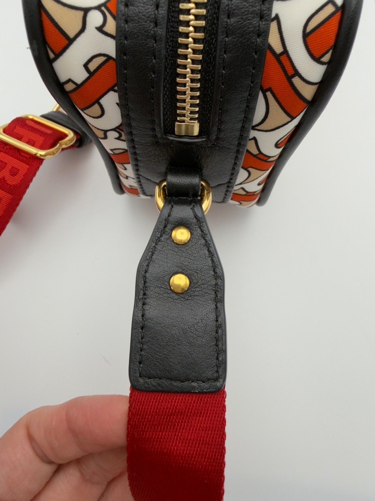 Authentic Burberry Logo Print Canvas Small Camera Bag COA