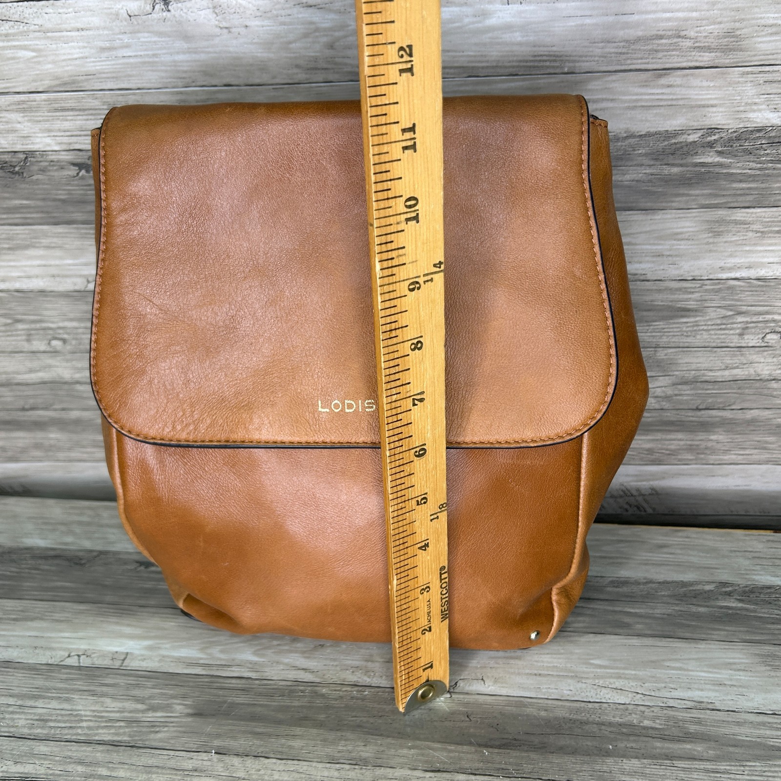 Lodis Kai Leather Backpack Brown Chestnut
