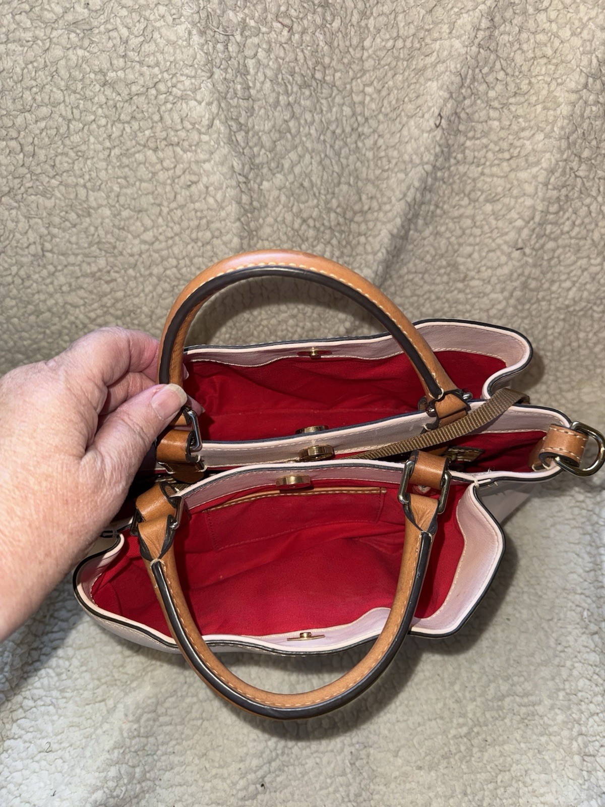 Dooney Bourke Pink Brenna Satchel, Smooth Leather