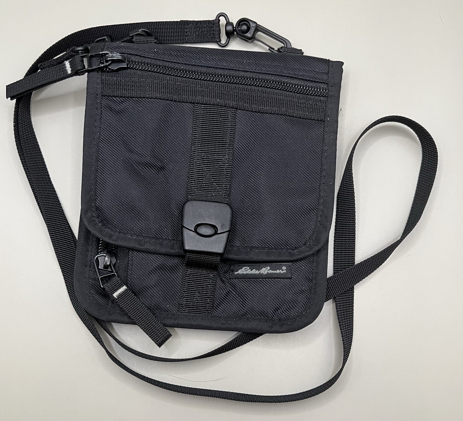 Eddie Bauer Travel Compact Crossbody Purse Bag Wallet Organizer Black