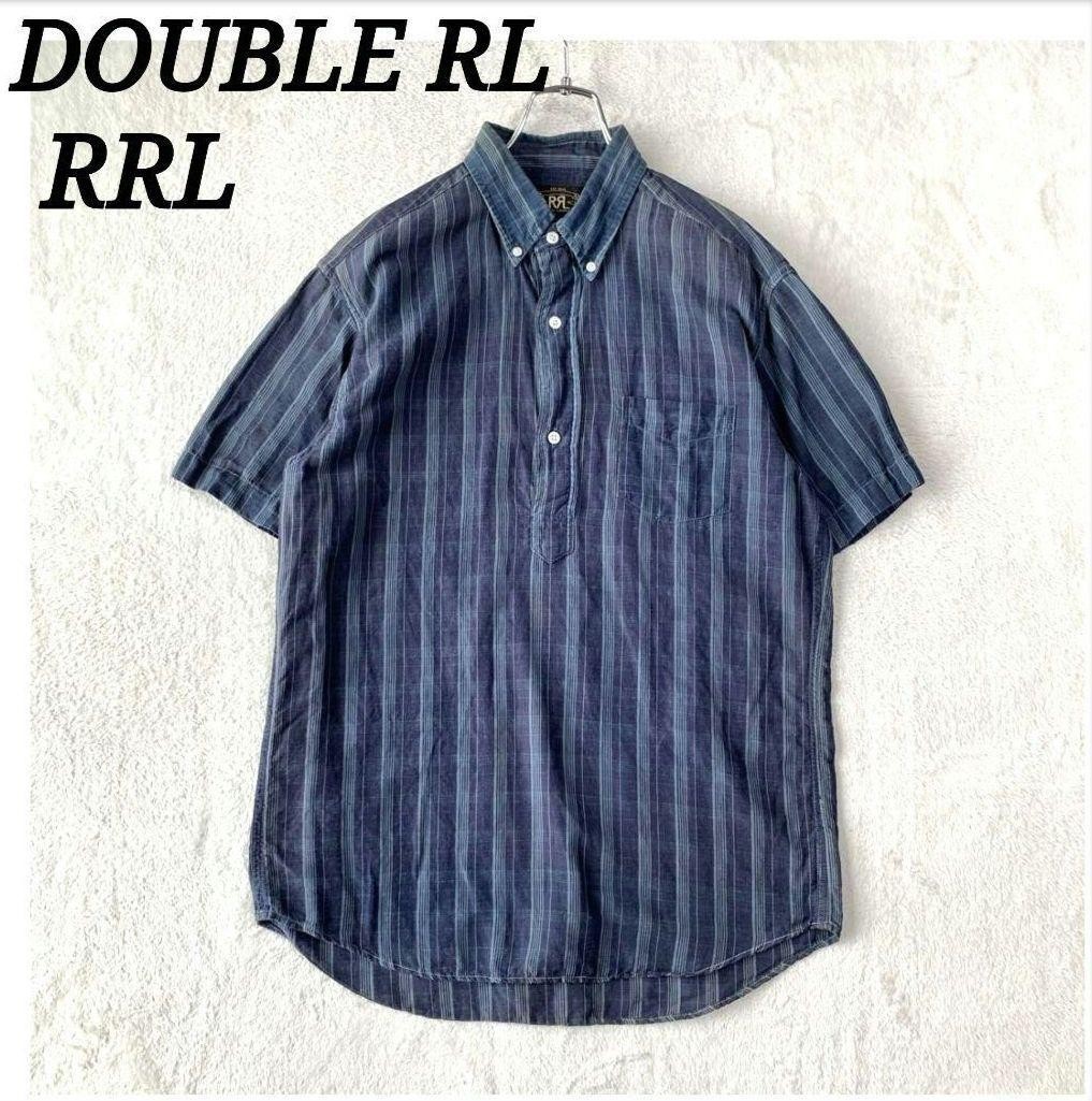 RRL Ralph Lauren Linen Pullover Short Sleeve Shirt Navy