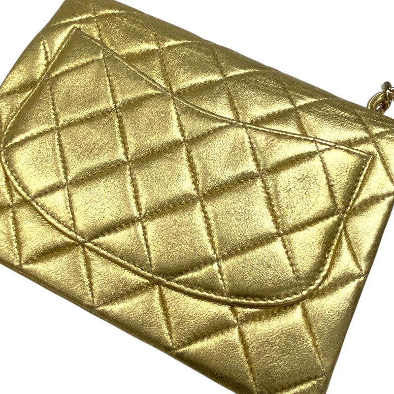 CHANEL Mini Matelassé 18 Gold Lambskin Shoulder Bag #OKB717
