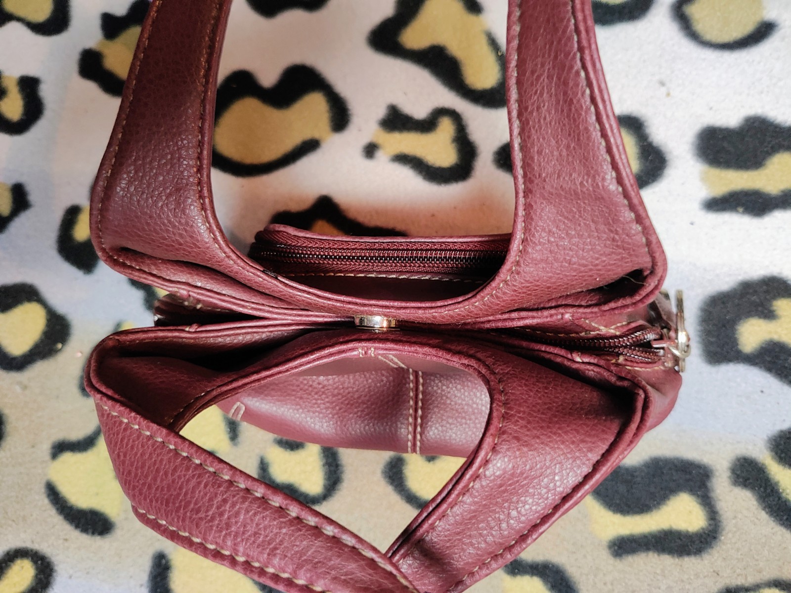Vintage Nine West Burgundy Faux Leather Shoulder Bag Purse
