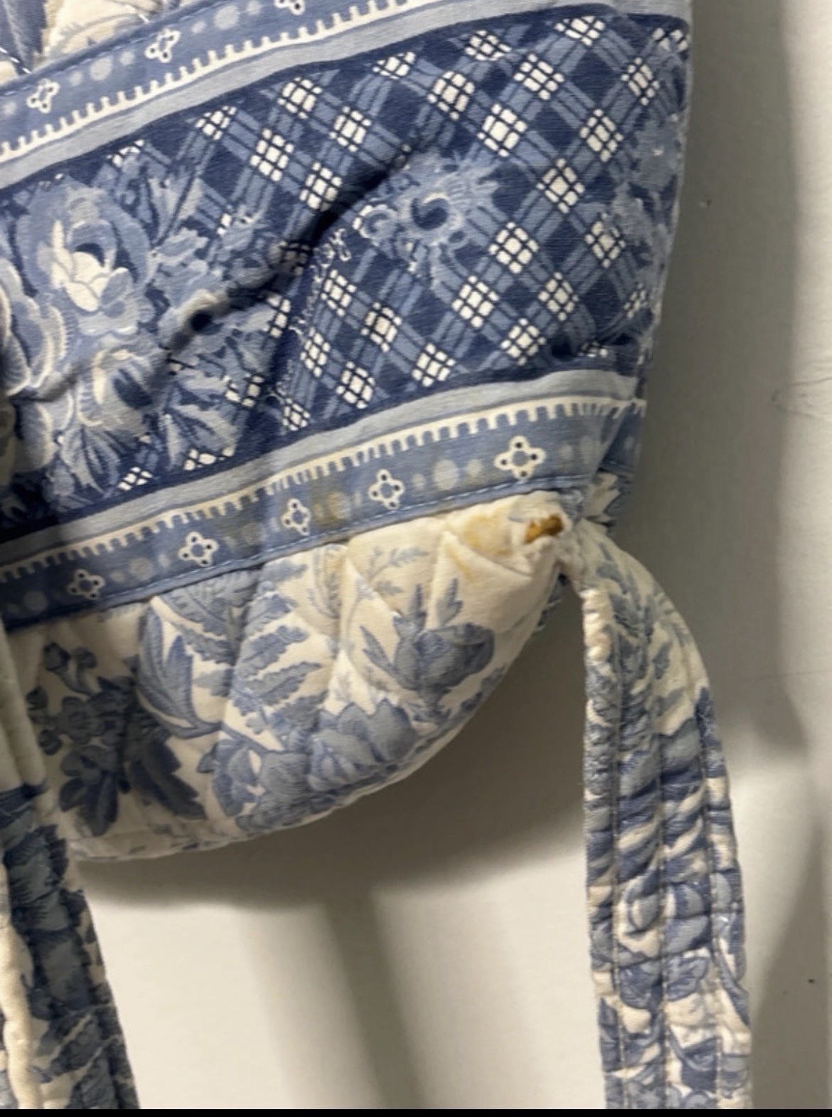 Vintage USA Vera Bradley Blue Toile Backpack Cotton Bag RARE Retired Y2K Cottage