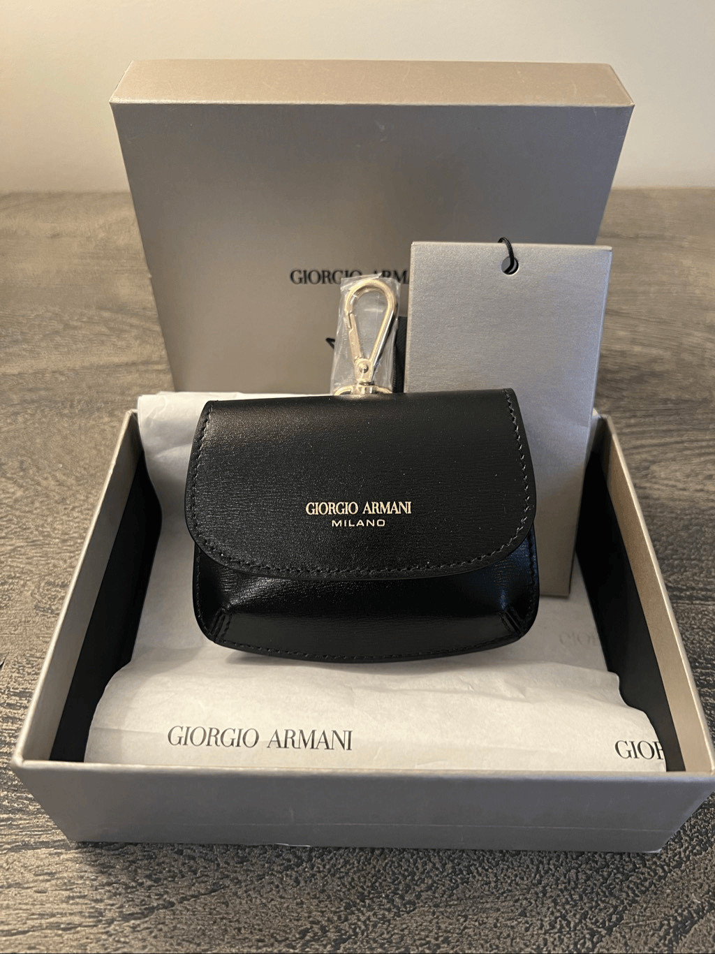 Giorgio Armani La Prima Palmellato Leather Mini Charm Bag