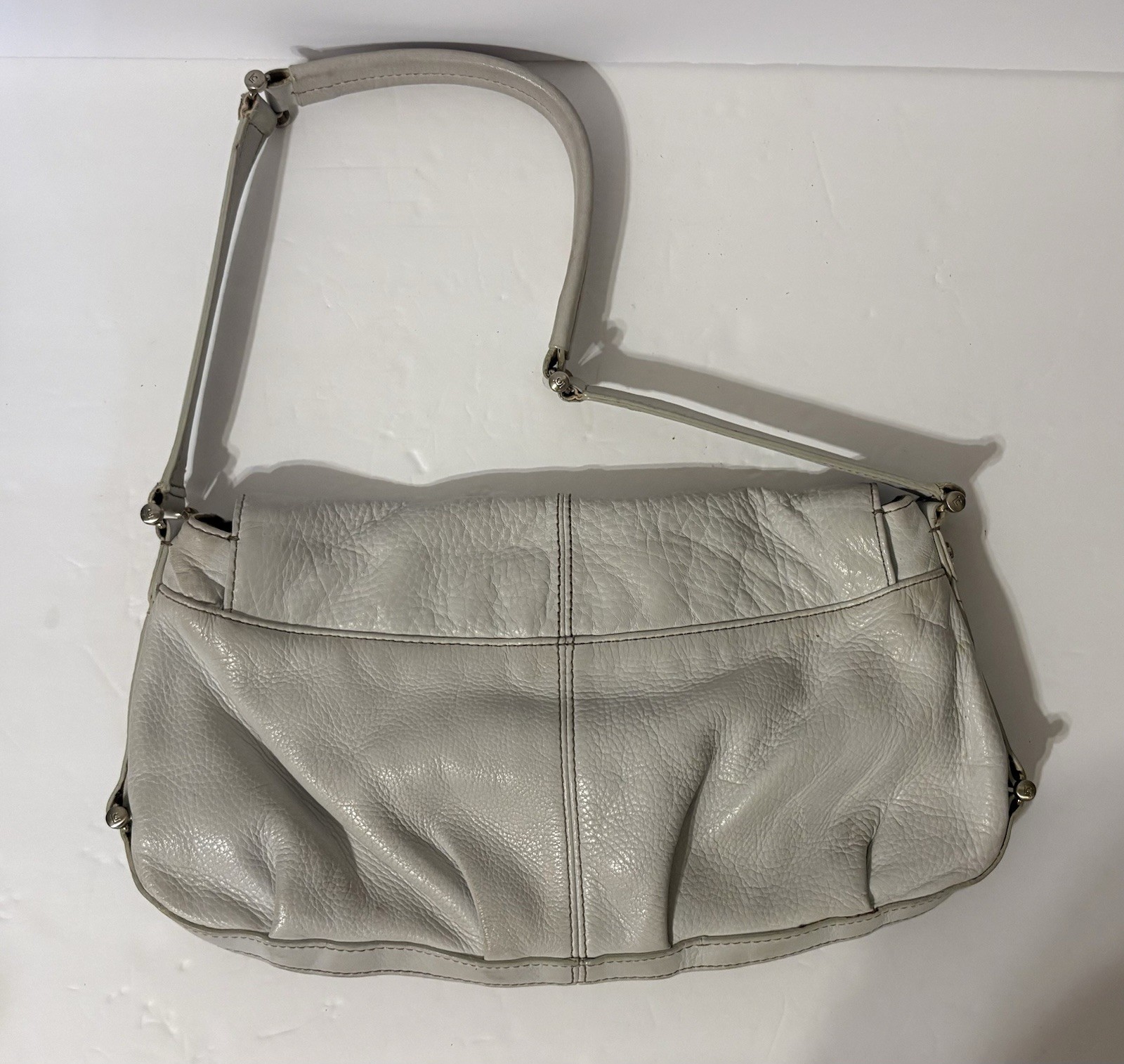 Liz Claiborne small white leather handbag