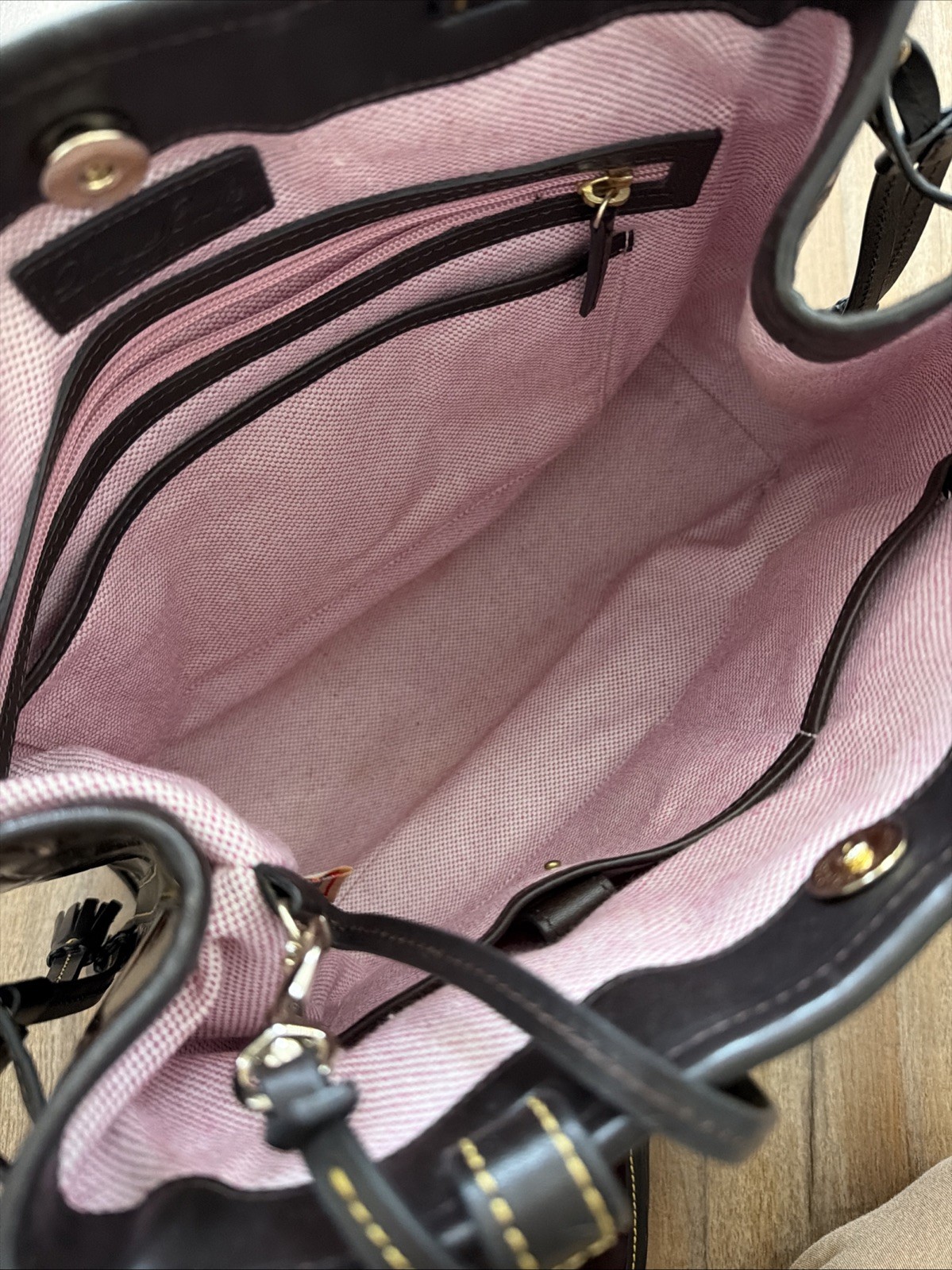 Vintage Dooney & Bourke Y2K Croco Domed Leather Satchel Handbag RARE