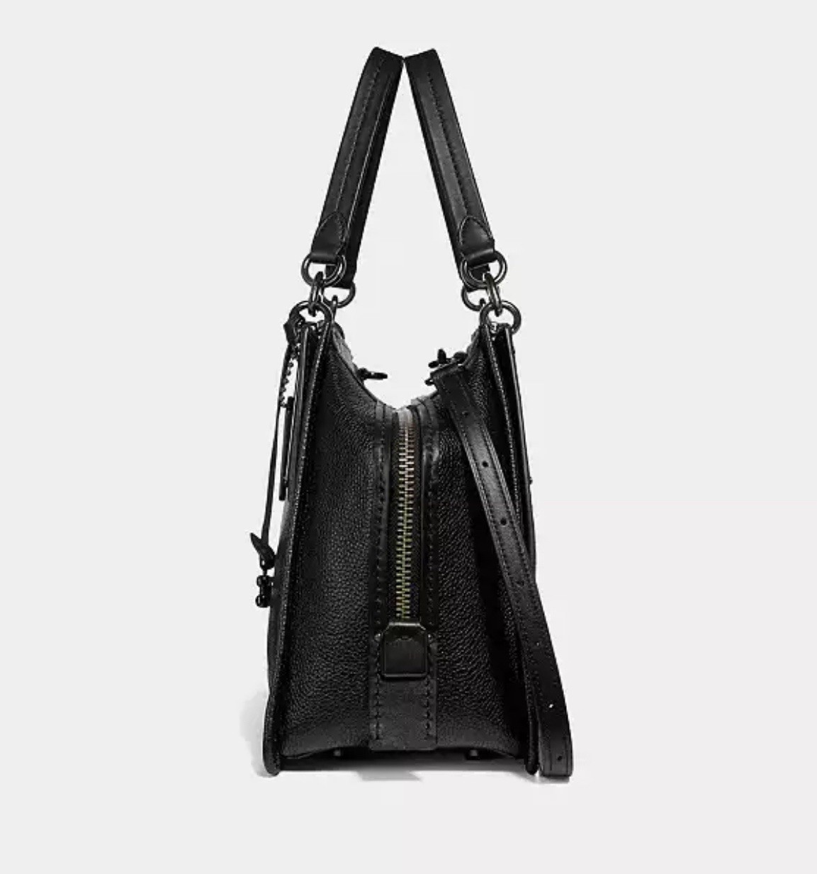 Coach Dreamer 36 Black Pebbled Leather Satchel w/Gunmetal Hardware