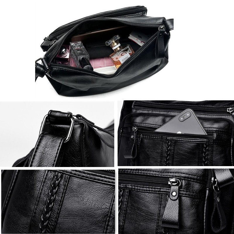 Women’s Multi Pocket Crossbody Shoulder Bag Lightweight Everyday Travel Handbag