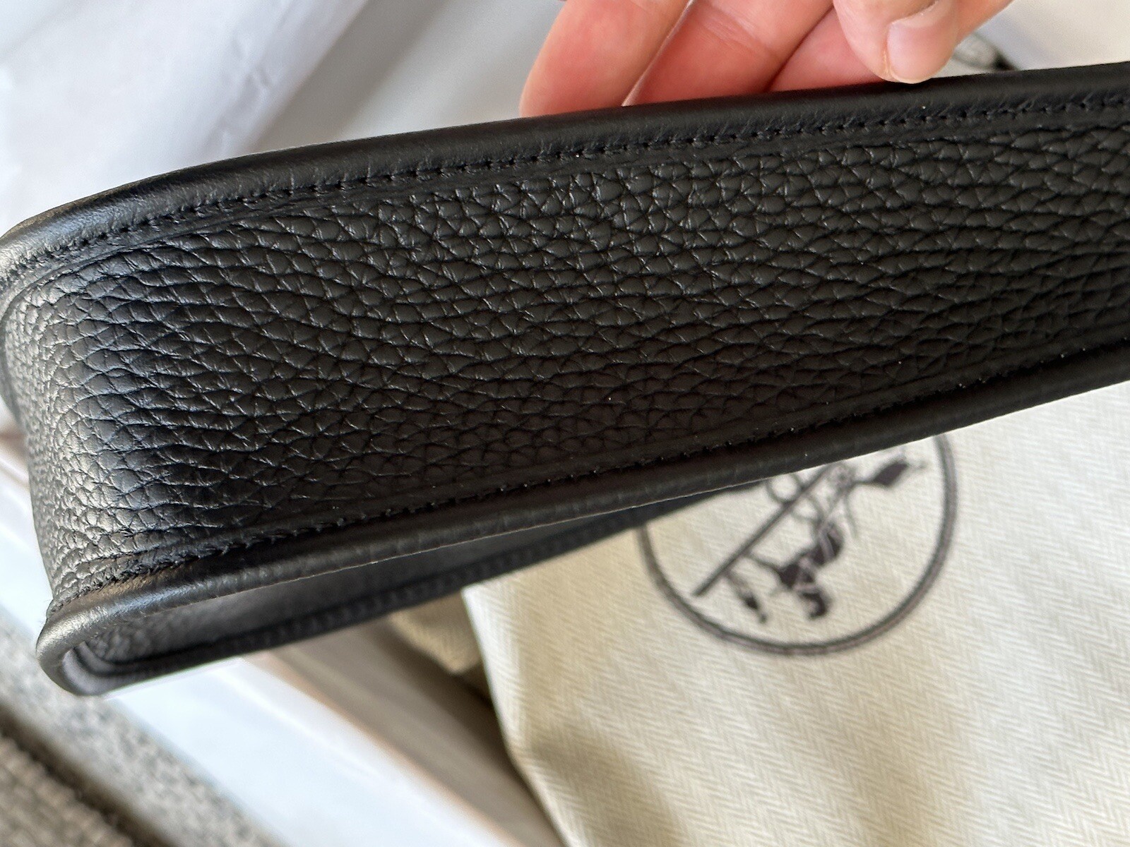NEW w/ Receipt HERMES Black Clememce GHW Mini Evelyne TPM, Stamp G-2026