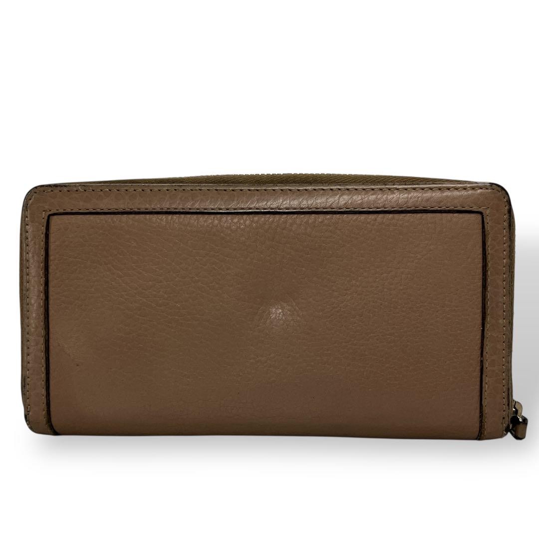 Gucci long Wallet zip around bamboo ribbon beige excellent gift F/S