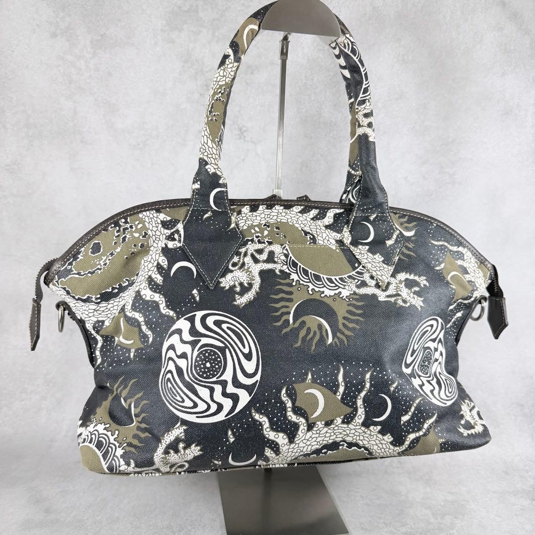Vivienne Westwood PVC Canvas Tote Bag Navy Black Khaki White Shoulder Authentic