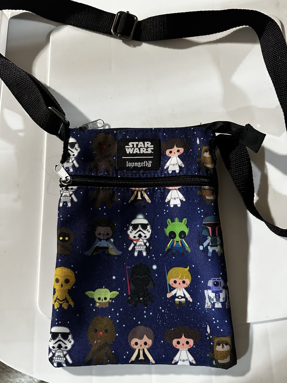 Loungefly Disney Star Wars Crossbody/Purse Chibi Babies Passport Han Chewy Luke