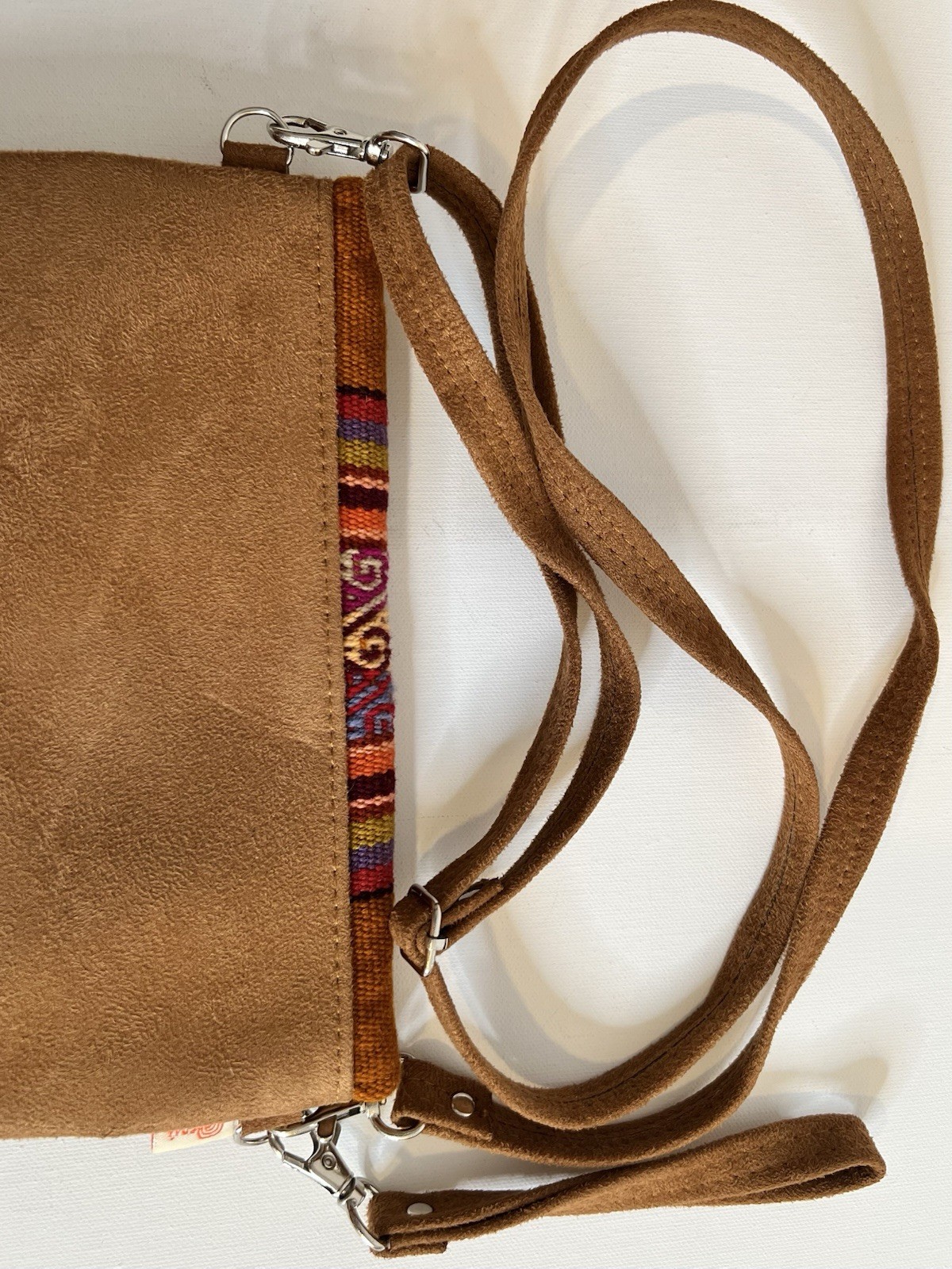 NENA & Co Artisan Clutch Crossbody Bag Brown Multicolor