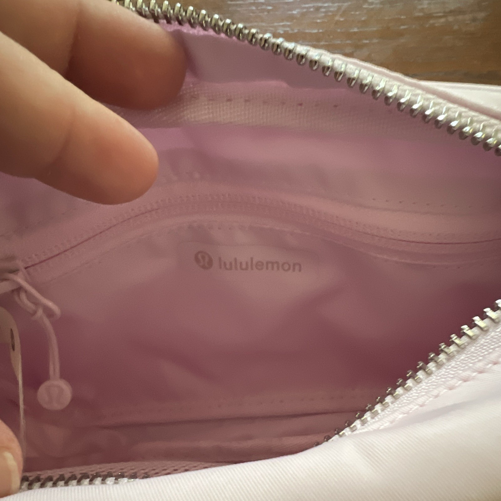 Lululemon Small Pink Crossbody Bag Zip Pouch Adjustable Strap Inner Pockets
