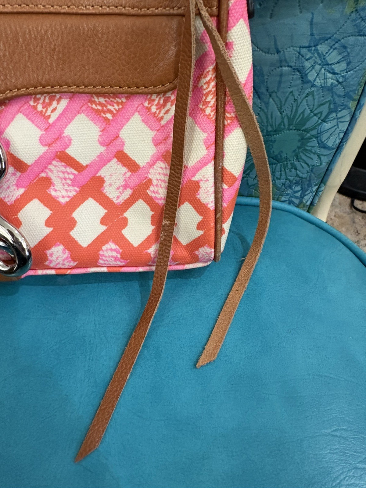 Rebecca Minkoff “MINI MAC” PINK, ORANGE + BROWN LEATHER Crossbody Bag – GOOD