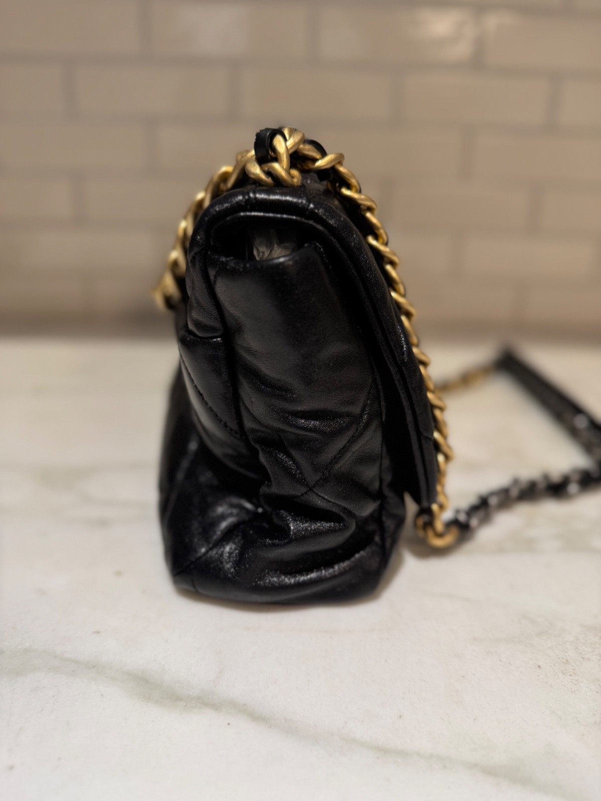 Chanel 19 Large Black Lambskin Flap Bag Mixed Metal Hardware
