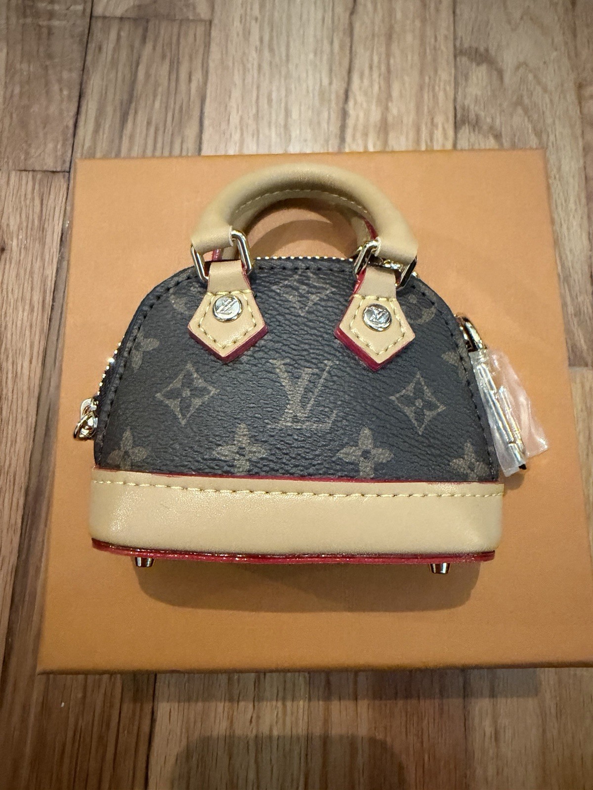 Louis Vuitton Mini Alma Monogram Top Handle Satchel Zip Inner Pockets Dust Bag