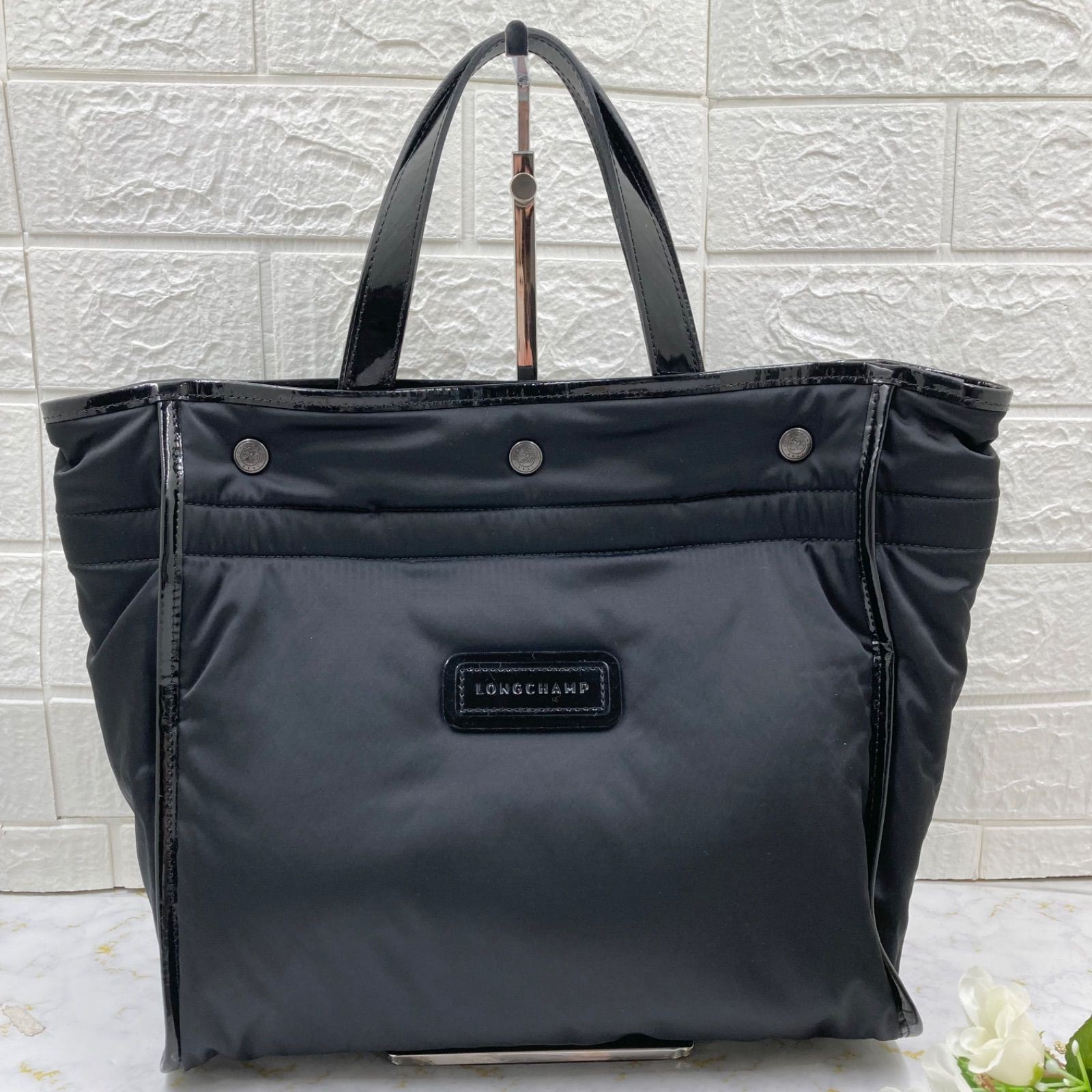 LONGCHAMP Black Yellow Top Handle Bag Women’s