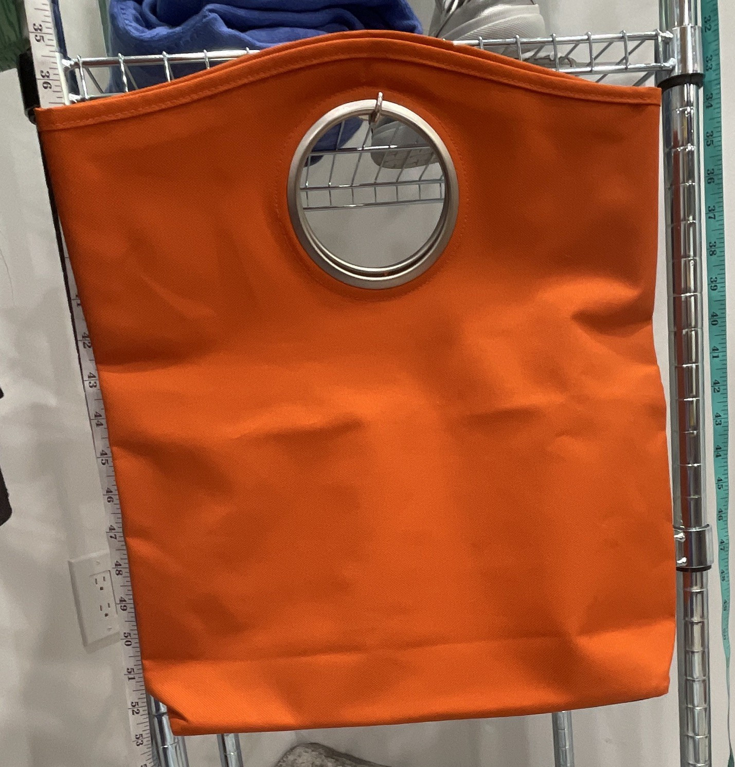SOREN Vintage Gromet Handle Canvas tote bag Orange Silver