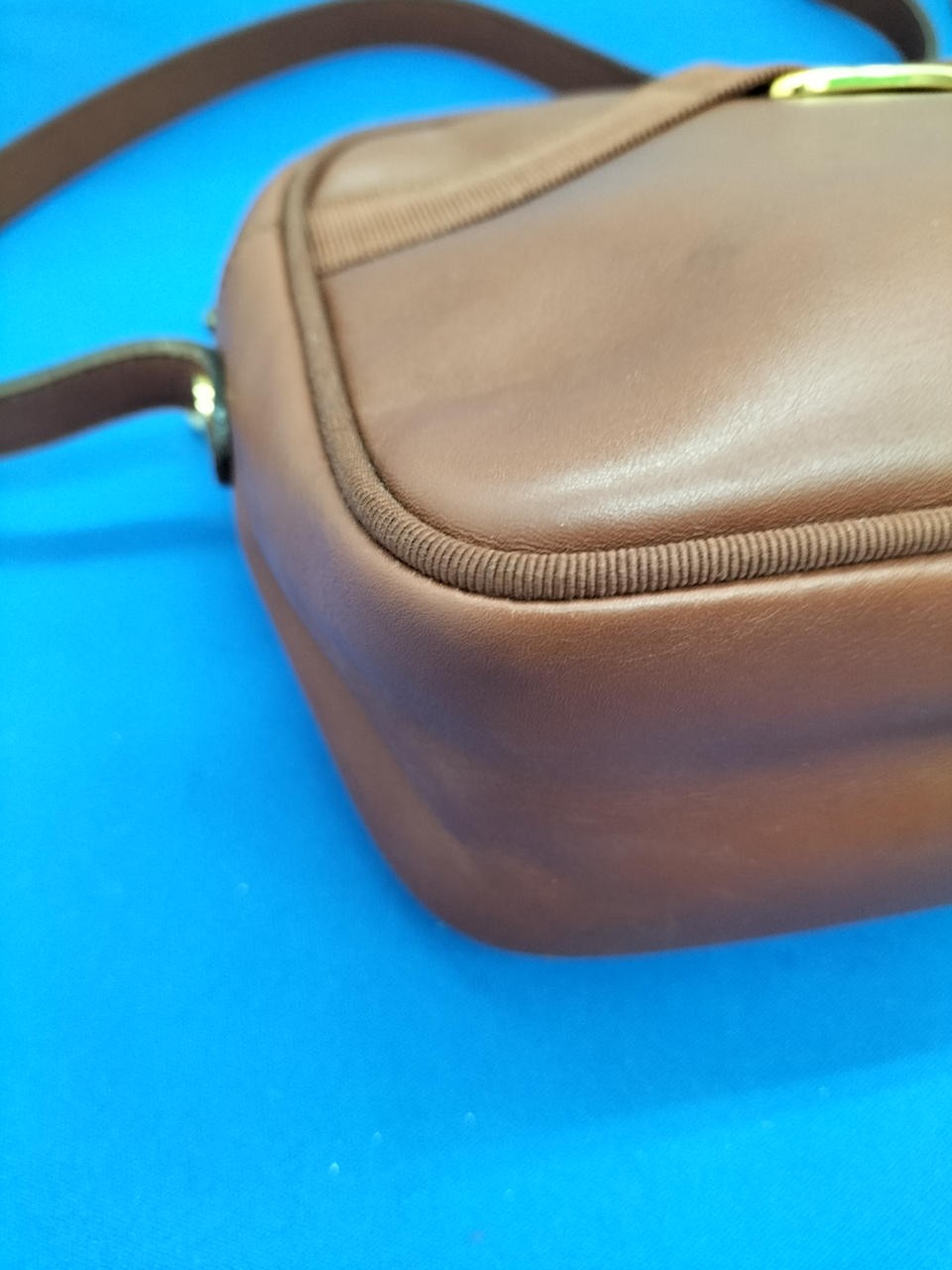 Salvatore Ferragamo Brown Mini Shoulder Bag 7.2 inches