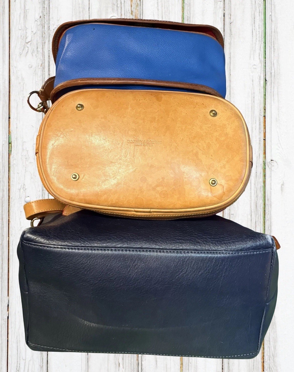 Dooney Bourke Bundle Lot Blue Red Bags Purse Canvas Florentine Vacchetta Leather