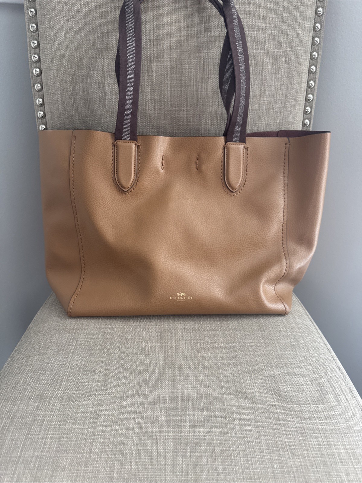 AUTHENTIC COACH SADDLE LEATHER DERBY TOTE #58660 EUC