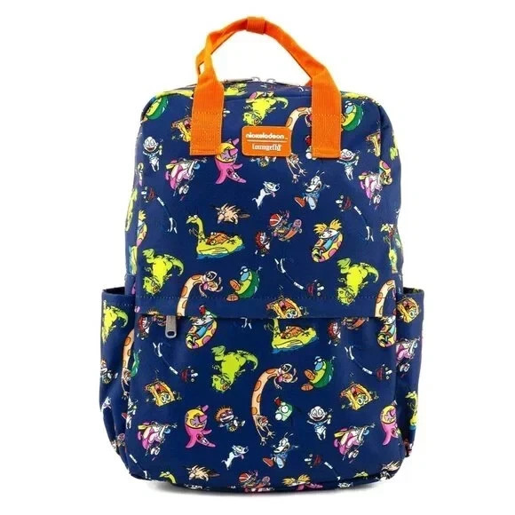 Loungefly Nickelodeon Rewind Nick Cartoons Square Nylon Backpack