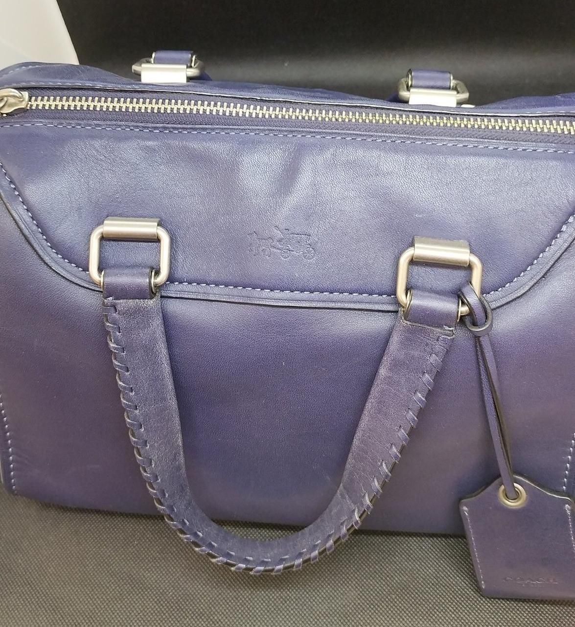 Coach Ace Satchel Grab Tan Leather Bag 37017 Used