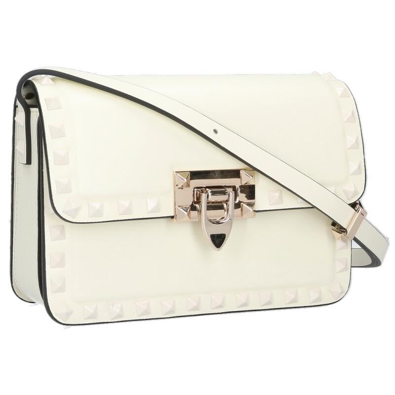 VALENTINO GARAVANI Bag: Rockstud 23 Small White W18.5H12.5D4cm;