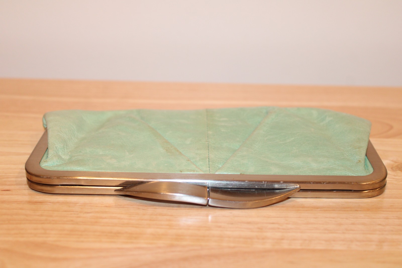 HOBO INTERNATIONAL Hayley Mint Green Leather Clutch Wallet Chain Purse