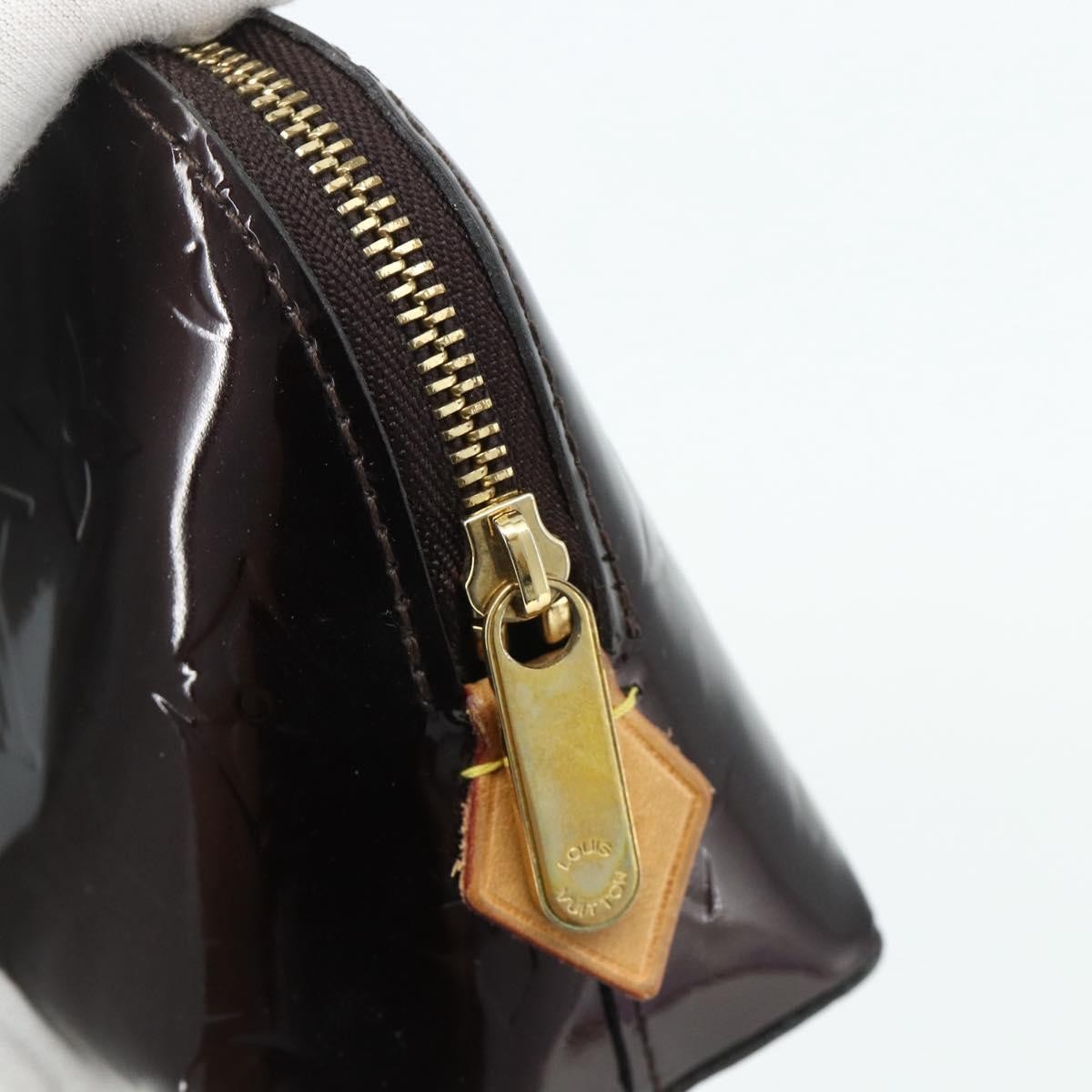LOUIS VUITTON Vernis Pochette Cosmetic PM Pouch Amarante M91495 LV Auth 177298