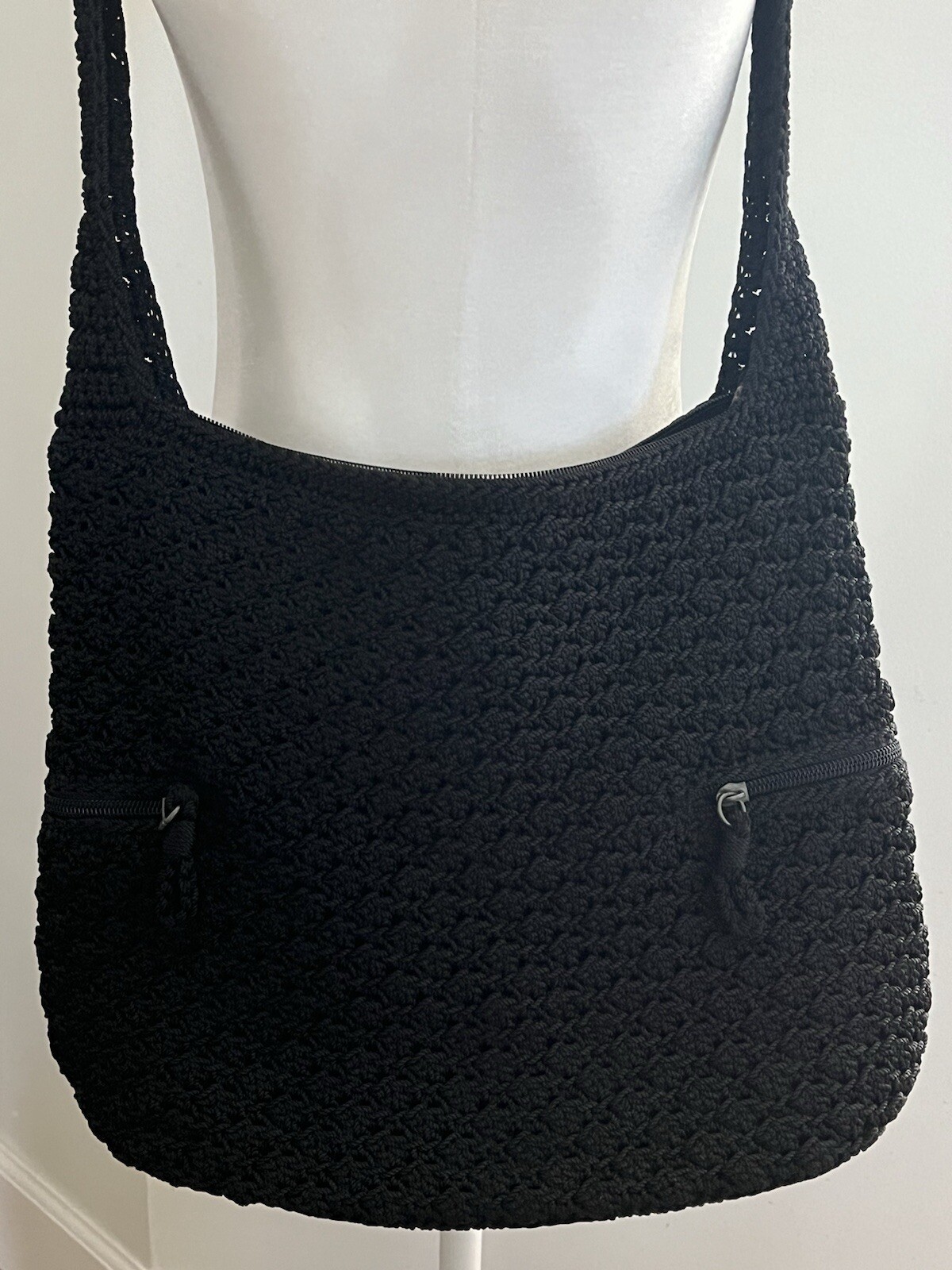 Vintage Boho LINA Crochet Bag, Black